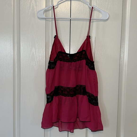 Secret Treasures Babydoll Hot Pink Polyester with Lace Size Medium - Picture 4 of 13